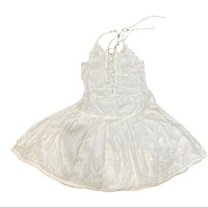 Palma mini  with tie back lace details lace up back dress